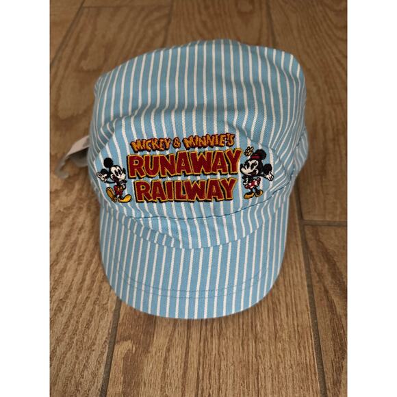 Disney Adult Mickey & Minnie's Runaway Railroad Blue Stripe Train Conductor Hat - Picture 5 of 5